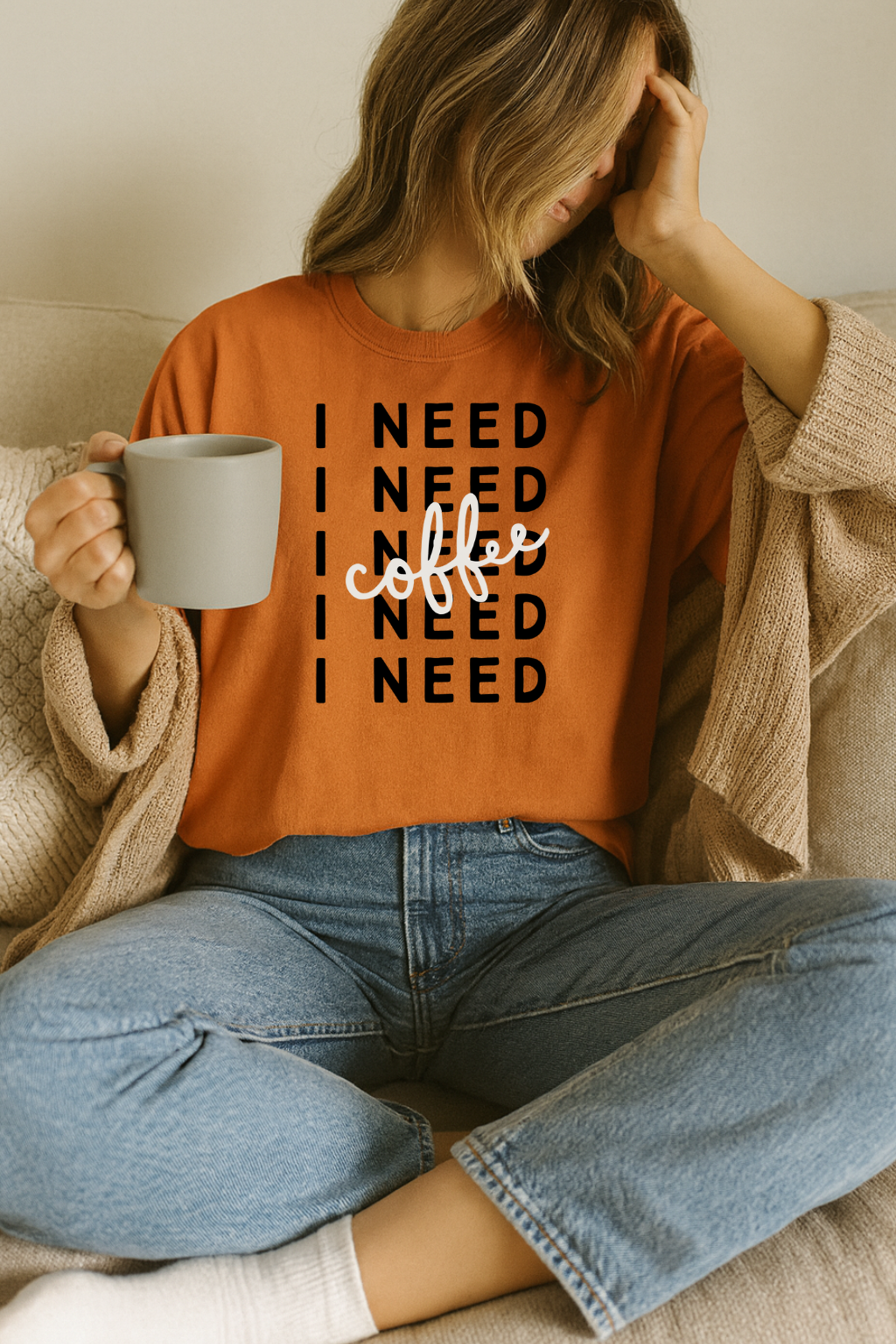 I Need Coffee Oversized Tee